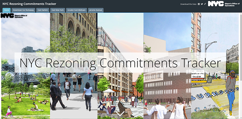 NYC Rezoning Commitments Tracker homepage
