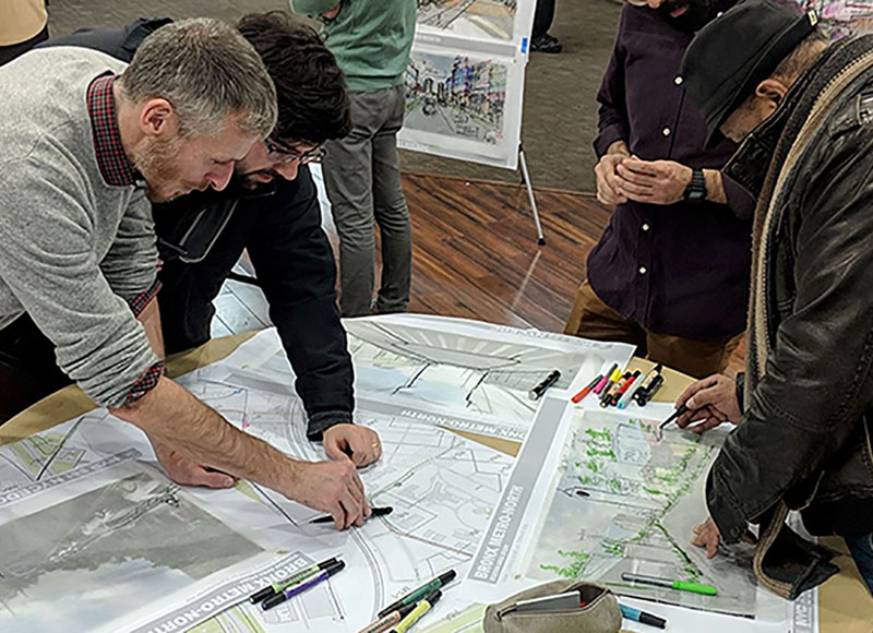 Participants work with DCP’s urban designers to bring their visions for the area to life.