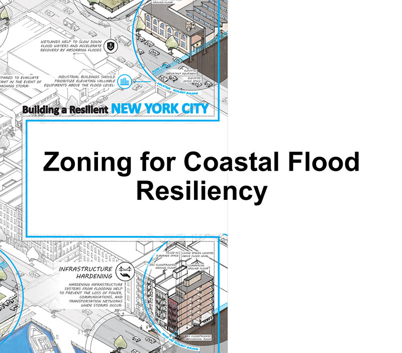 Slide cover page. Text reads “Zoning for Coastal Flood Resiliency”