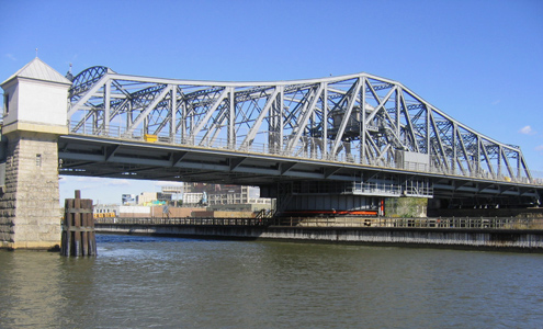 View of the Madison Avenue Bridge from the water
