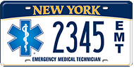 Sample E M T New York license plate
