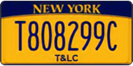 Sample T L C New York license plate