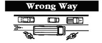 Rendering of Wrong Way cars and bicyclists interact