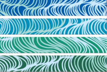 Barrier Beautification - blue and green wavy lines