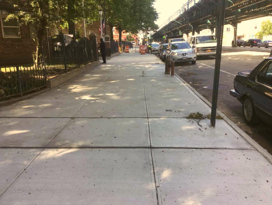 After photo of sidewalk repair at Parkside Houses in The Bronx