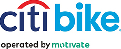 Citi Bike logo -operated by Motivate