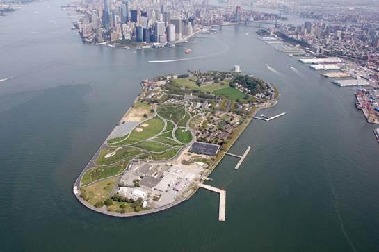 Aerial photo of Governors Island